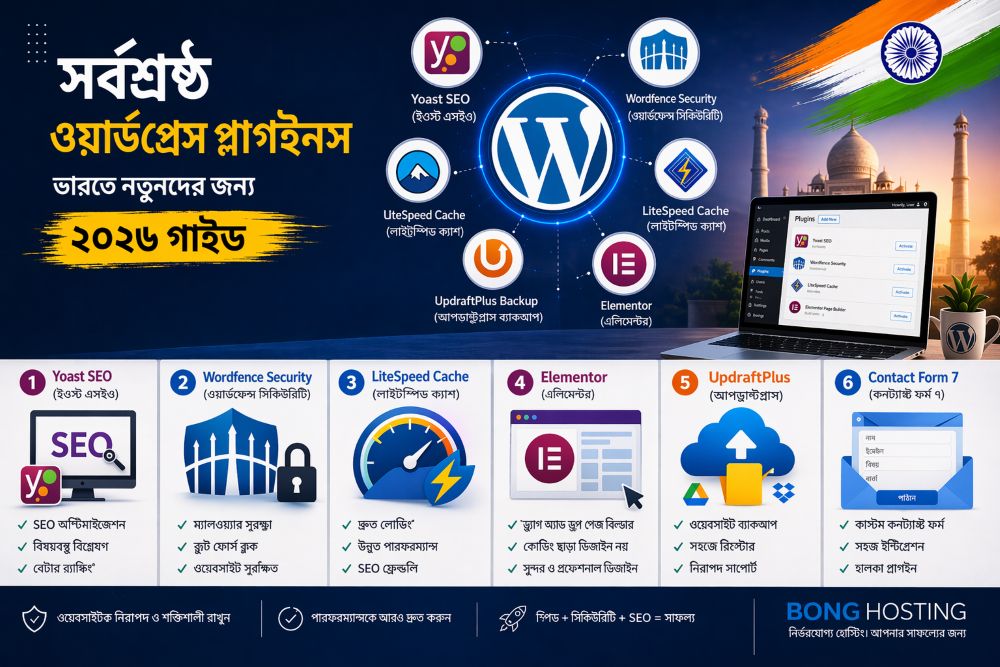 নতুনদের জন্য সেরা WordPress Plugins (India Guide ২০২৬) – SEO, স্পিড ও সিকিউরিটি উন্নত করার গাইড