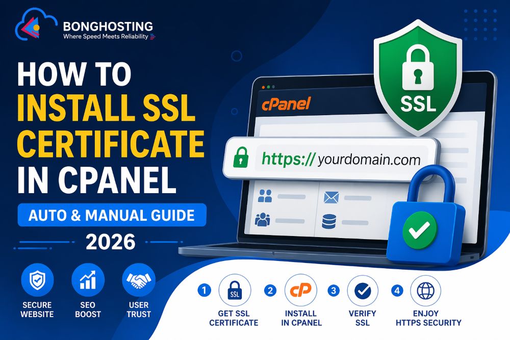 how to install ssl certificate in cpanel auto and manual guide https setup website security bonghosting