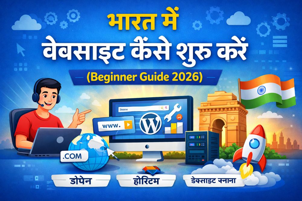 भारत में वेबसाइट कैसे शुरू करें स्टेप बाय स्टेप beginner guide 2026
