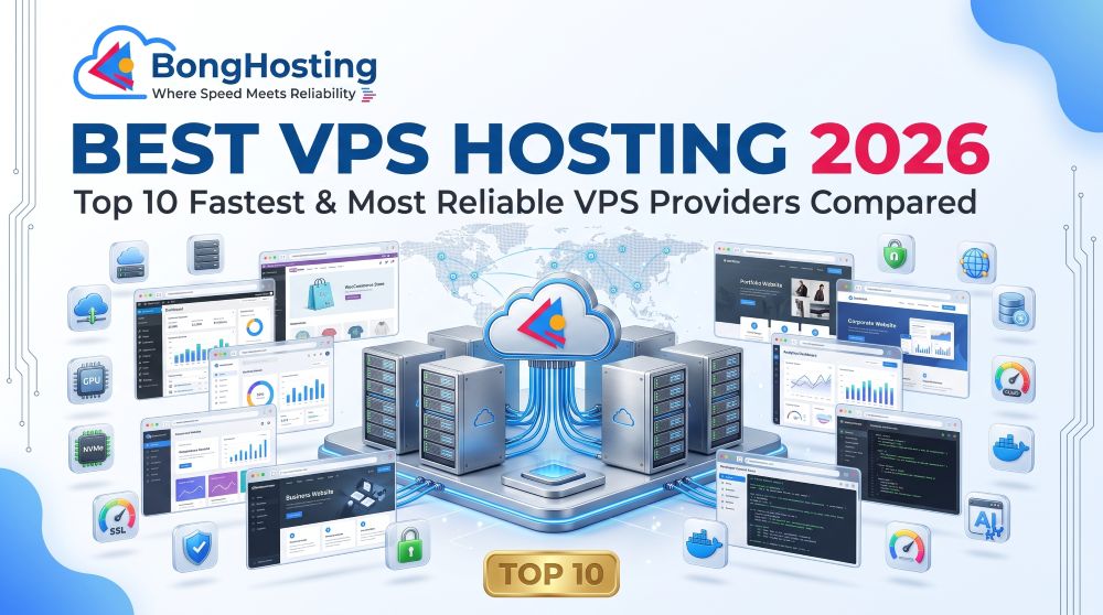 Best VPS Hosting in India 2026 comparison featuring enterprise cloud servers, NVMe SSD storage, and high-performance VPS hosting.