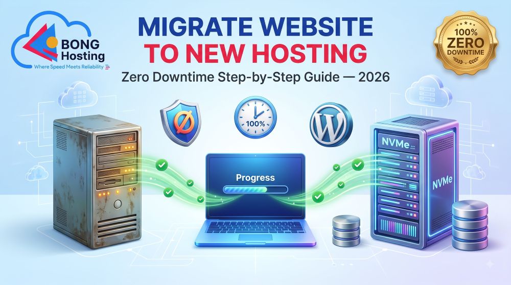 Migrate website to new hosting without downtime complete step-by-step guide 2026 BongHosting